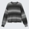 Relaxed Space-Dyed Knitted Cotton Sweater – Black Space Dye