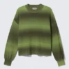Relaxed Space-Dyed Knitted Cotton Sweater – Green Space-Dye