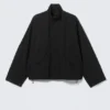 Relaxed Sporty Utility Jacket – Black