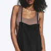 Relaxed Straight Leg Dungarees – Black