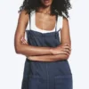 Relaxed Straight Leg Dungarees – Blue