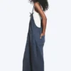 Relaxed Straight Leg Dungarees – Blue