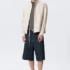 Relaxed Striped Button-Down Shirt – Striped Beige