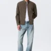 Relaxed Striped Button-Down Shirt – Striped Brown