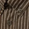 Relaxed Striped Button-Down Shirt – Striped Brown