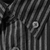 Relaxed Striped Button-Down Shirt – Striped Dark Grey