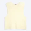 Relaxed Structured Knitted Vest – Off-White
