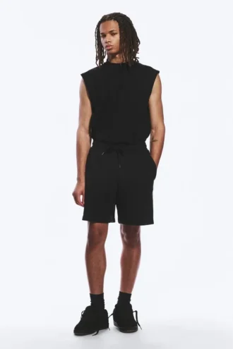 Relaxed Terry Shorts – Black