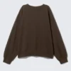 Relaxed Terry Sweatshirt – Dark Brown