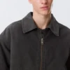 Relaxed Washed Utility Jacket – Washed Black