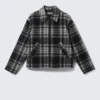 Relaxed Wool-Blend Zip Jacket – Black Check