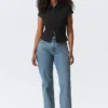 Resolute Curve High Waisted Regular Straight Jeans – 90S Blue – Medium Blue