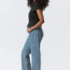 Resolute Curve High Waisted Regular Straight Jeans – 90S Blue – Medium Blue
