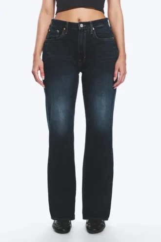 Resolute Curve High Waisted Regular Straight Jeans – Angel Blue – Dark Blue