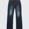 Resolute Curve High Waisted Regular Straight Jeans – Angel Blue – Dark Blue