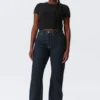Resolute Curve High Waisted Regular Straight Jeans – Blue Rinse – Dark Blue