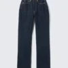 Resolute Curve High Waisted Regular Straight Jeans – Blue Rinse – Dark Blue
