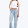 Resolute Curve High Waisted Regular Straight Jeans – Dream Blue – Light Blue