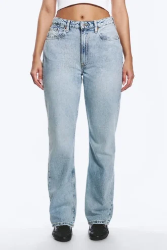Resolute Curve High Waisted Regular Straight Jeans – Dream Blue – Light Blue