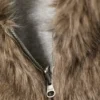 Reversible Faux Fur Zip Hoodie – Grey Melange & Brown