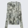 Rhinestone Long-Sleeve Shirt – Print and Rhinestone
