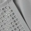 Rhinestone Scoop-Neck Swimsuit – Grey – Rhinestones