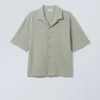 Rib Relaxed Resort Shirt – Sage