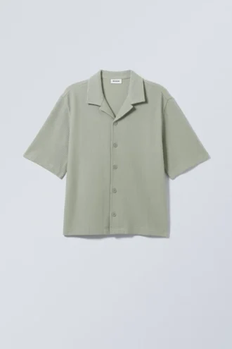Rib Relaxed Resort Shirt – Sage