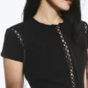 Ribbed Cross Tie T-Shirt – Black