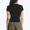 Ribbed Cross Tie T-Shirt – Black