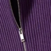 Ribbed Fitted Zip Cardigan – Dark Purple