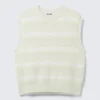 Ribbed Fluffy Vest – White