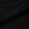 Ribbed Fold-Over Waist Flared Trousers – Black