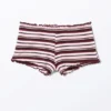 Ribbed Frilled Mini Shorts – Dark Red & Pink Stripe