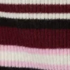 Ribbed Frilled Mini Shorts – Dark Red & Pink Stripe