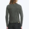 Ribbed Long-Sleeve Top – Dark Green