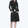 Ribbed Long-Sleeved Cardigan – Black