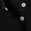 Ribbed Long-Sleeved Cardigan – Black