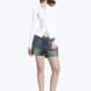 Ribbed Long-Sleeved Cardigan – White