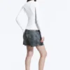 Ribbed Long-Sleeved Cardigan – White