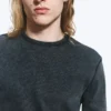 Ribbed Long-Sleeved T-Shirt – Dark Blue