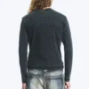 Ribbed Long-Sleeved T-Shirt – Dark Blue