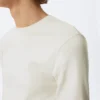 Ribbed Long-Sleeved T-Shirt – Dusty White