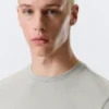 Ribbed Long-Sleeved T-Shirt – Grey