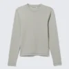 Ribbed Long-Sleeved T-Shirt – Grey