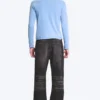Ribbed Long-Sleeved T-Shirt – Washed Blue