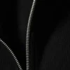 Ribbed Mock Neck Zip Top – Black
