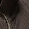 Ribbed Mock Neck Zip Top – Dark Grey