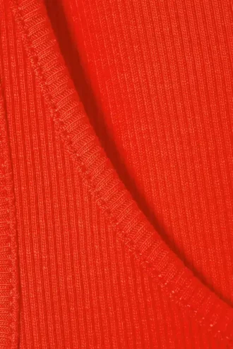 Ribbed Scoop Neck Tank Top – Bright Red