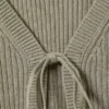 Ribbed Tie-Front Cardigan – Khaki Green